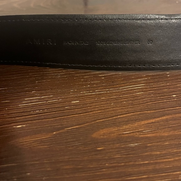 Men's Amiri (M.A.) Buckle Leather Belt Color: Black Size: 32IN (80CM) - Picture 3 of 4